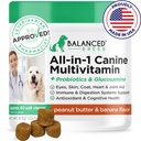 Integratori di Vitamine di Cane All-in-1 Equilibrate Made in USA Vet-Pharmacist approvato Cane Multivitamin Probiotici Glucosamine Condroitin Dogs Cappotto di Pelle di Salmone Immune Senior Dogs Supplemento Non OGM