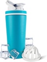 Bottiglia di agitatore in acciaio inossidabile isolata | 26oz, caraibico | Freddo per 30+ ore | Coppa isolata con Agitatore Twist-on | Bottiglia senza odori per frullati di proteine, acqua, limoni, cocktail