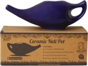 ANCIENT IMPEX Ceramic Neti Pot 250 Ml (Violet) con 5 Sachets Neti Salt | Rimedio naturale per Nasal Wash, Sinus Relief & Nasal Hygiene | Ayurveda Nasal Irrigation Pot
