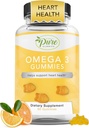 Pure per la natura Omega 3 Gummies per adulti e bambini, Omega 3 grassi integratori di acido con Omega 3 6 9 per il supporto circolatorio, No Fish Oil Arancione Gummies, 60 giorni di alimentazione (60 conteggio)