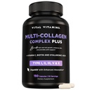 Vitamine vitali Multi Collagen Complex Plus - con Biotina, Acido Ialuronico, Vitamina C - Tipo I, II, III, V, X - per Donne & Uomini - Capelli, Pelle, Nails Beauty Complex - 150 Capsule