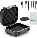 Set 18 pezzi Custodia per apparecchi acustici impermeabile ad alta tenuta con spugna estraibile, Drop-Proof, scatola di stoccaggio antiurto e crush-Proof, accessori per apparecchi acustici con kit di pulizia strumento di pulizia
