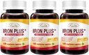Lovita Iron 18 mg, 6 in 1 supplemento di ferro per le donne, con vitamina C, Dong Quai & B12, vitamina vegana per sostenere la produzione di globuli rossi senza costipazione, 120 capsule (pacchetto di 3)