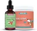 WONDER PAWS Milk Thistle Drops Plus Skin + Coat Soft Chews - per Dogs Liver and Kidney Support, Detox & Skin and Coat Health - Milk Thistle 2 Ounces - Skin + Coat 70 Chews