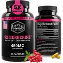 Foresta Nera 5X Berberina a Diidroberberina Supplemento (Super Berberina Ora 5X Più Efficace Della Berberina Regolare HCL) Migliore Diidroberina con Ceylon Cinnamon - simile al fitosoma di Berberina