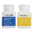 Integratore di supporto congiunto OmegaXL - 60 Softgels & VitaminXL D3 Alta potenza Vitamina giornaliera D 5000 IU 125mcg Integratore di supporto immunitario (30 Softgels) - 2 Pack