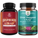 Bundle di miscela di lampone chetoni, Estratto di tè verde e African Mango Potente ingredienti per accelerare la perdita di peso, Suppress Appetite & Burn Fat e Liver Support Supplemento con NAC - Erboristeria