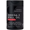 Ricerca sportiva Krill Olio Supplemento con EPA & DHA Omega 3, Phospholipids & Astaxanthin da Antarctic Krill - Concentrazione massima di Krill olio per gli uomini e le donne - 500mg, 120 capsule Softgel