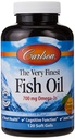 Carlson L'olio di pesce più fine Arancione 120 + 30 Softgels, 700 mg (può essere masticato)
