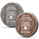 Citrus della rivoluzione vichinga e Sandalwood Beard Balm - burro con olio di Argan, addolcitore con olio di Jojoba, idratante con cera d'api - cera per gli uomini con burro di mango (2oz, 2 confezione)