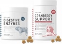 Enzimi digestivi e probiotici e supporto UTI di mirtillo per cani - Supporta il tratto digestivo sano, aiuta l'assorbimento nutriente - Funzione sana del tratto urinario e della vescica - 120 Cuciture morbide Ogni