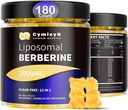 12 in 1 Berberina HCL Gummies-High Biodisponibilità Gummie di Berberina Liposomal con per le donne e gli uomini, Berberina con Ceylon Cinnamon & Vegan Supplement- Attivatore AMPK (180 Conte)
