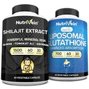 Nutrivein Premium Shilajit Capsule & Liposomal Glutathione Supplemento Bundle: Glutathione Glutathione Liposomal & Shilajit Capsules for Men & Women - Liver, Detox, & Vitality