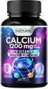 Calcium 1200mg con vitamina D3 per il miglior assorbimento - Advanced Bone Support Supplement, 1200 mg Carbonato di calcio & 1600 IU Vitamin D3, lento rilascio per il supporto immunitario, facile da ingoiare, 240 compresse
