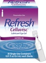 Refresh Celluvisc Lubricant Eye Gel per occhi secchi, gocce senza riserve, 0.01 Fl Oz Contenitori ad uso singolo, 30 Conte