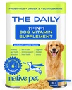 Vitamine e Integratori per Cani Nativi - Polvere Multivitamina 11-in-1 per Cani Cibo Topper - Collagene, Glucosamina, Probiotici, Omega & More- Supporta Gut sano, Mobilità & Salute complessiva -30 Scoops