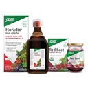 Floradix Iron & Herbs (23.7 oz) & Salus Red Beet Crystals (7 oz) - Supplemento di ferro per il supporto energetico sano* & Organic Beet Root Drink Mix