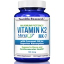 Vitamina K2 MK7 (MenaQ7) 100 mcg w/Coconut olio per l'assorbimento superiore, supplemento di salute alimentare, 120 capsule liquide vegane per sostenere la resistenza e la densità di ossa per le donne e gli uomini adulti