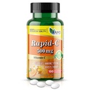 America Medic & Scienza Rapid-C 500mg Vitamina C Supplemento (1 Confezione di 100 compresse) Energy Booster, Supporto giornaliero del sistema immunitario, Antiossidante | Vegan, Acido non OGM rivestito per gli uomini adulti e le donne