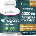 Astragalus Capsules 5.000 mg - 250 capsule, 8+ Mesi di Alimentazione - Estratto di radice di Astragalus di resistenza superiore 20:1 - Non OGM, Per vegetariani e vegani - Supporta il sistema immunitario e cardiovascolare