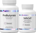 Tesseract ProButyrate Gut Health & SafeCell S-Acetyl Glutathione Neuro Support Bundle – 600mg + 300mg, 120 + 60 capsule, Antiossidante & Gut Microbiome Balance