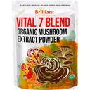 Il miglior 7 Mushroom Powder Extract Blend Supplement Organic 114 Servings High Potency Double Extracted Cordyceps, Reishi, Turkey Tail, Chaga, Lion's Mane - 4oz