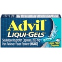 Advil Liqui-Gels Riducente del dolore e della febbre, Medicina del dolore per gli adulti con Ibuprofene 200mg per mal di testa, mal di schiena, dolore mestruale e sollievo del dolore comune - 40 capsule riempite liquide