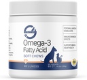 Stratford Pharmaceuticals EZ Chew Omega 3 Fatty Soft Acid Chew Max Strength - Dog Omega 3 Supplemento - Soft Chew Treats with Fish Oil for Dogs - Cani piccoli e medi - 60 Soft Chews