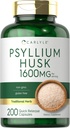 Carlyle Psyllium Husk Capsule 1600mg | 200 Count | High Potency Fiber Supplement | Non OGM, Gluten Free