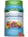 Verità della natura Ashwagandha Gummies | 60 Count | Gummies tropicale | Vegan, Non OGM, & Gluten