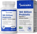 Scelta Formula Probiotici 180 miliardi di CFU - 18 Strains + Lactoferrin + Prebiotici - Immune, Digestivo & Salute Gut - costipazione, Diarrea, Gas & Bloating - per le donne & uomini - 120ct