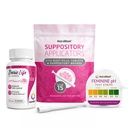 Suppositori vaginali dell'acido borico di NutraBlast 600mg (30 Conte) w/applicatori vaginali monouso (15-Pack) e strisce di prova del pH femminile 3.0-5.5 (100 Test Roll)
