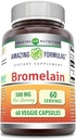 Stupefacente formula Bromelain 500mg 2400 GDU, 60 capsule vegetali | Non OGM | Gluten Free | Made in USA | Ideale per vegetariani
