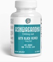 ASHWAGANDHA 1300 mg di radice organica con pepe nero. Sforzo naturale e Mood Support Supplemento 120 capsule