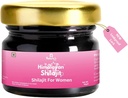 Natura Vibe puro Shilajit per le donne - energia, resistenza, equilibrio ormone per le donne, grado d'oro A Shilajit Resina con Ashoka, Shatavari & Chastberry - 85+ Minerali - 60 Serve