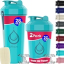 2 PACK, 28 oz & 20 oz Shaker Bottiglie con potenti fruste di filo per miscele proteiche | Flacone di frullatore a prova di leak | BPA-Free & Lavastoviglie Safe | Bottiglia di Shaker | Tazze di shaker per frullati