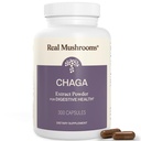Capsule Mushrooms Chaga Mushroom – Polvere di Estratto di Chaga Organico con polvere di estratto per il supporto di energia e benessere – Vegan, Non-GMO, 300 capsule – Integratore di funghi organici
