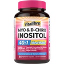 Integratore di inositolo, Myo-Inositol & D-Chiro Integratori di fertilità inositolo per le donne, 40:1 Rapporto ideale, equilibrio dell'ormone e supporto ovarico, 80 capsule vegane