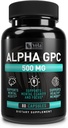 Alpha GPC 500mg Capsule | 80 Count | Supporta la funzione cognitiva sana | Supporta la memoria sana | Dosed per la biodisponibilità ottimale | Non-GMO, 3°-Party Tested