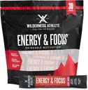 Wilderness Athlete - Energy & Focus | Energy Booster per le donne e gli uomini - Energy Drink Mix with Natural Caffeine - Low-Carb, Zero Sugar Energy Drink Powder - 30 Serving Energy Drink Packets (Cherry)