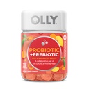 OLLY Probiotic + Prebiotico Gummy, 500 Milioni di CFU, FOS, Adulto Chewable Supplement per Uomini e Donne, Peach aromaed, 30 giorni di alimentazione - 30 Conte