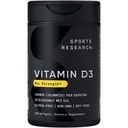Ricerca sportiva 10.000 iu Vitamina D3 Integratore con olio di cocco biologico - Vitamina D per le ossa forti e la salute immunitaria - Supporta l'assorbimento del calcio - Non-OGM - 250mcg, 120 Mini Softgel per gli adulti