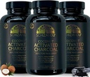Capsule Carbone di cocco attivati- Supporta la salute - Vegan, Organico, Non OGM, Nessun Additivo - Bottiglia X-Large 210 Conte - Confezione da 3