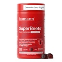 Gummie del cuore di Superbeets di HumanN - pancia della barbabietola con il supporto energetico, estratto di semi di uva e polvere di barbabietola, zucchero libero - aroma di bacche di melograno, 60 conte