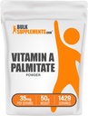BulkSupplements.com Vitamina A Palmitate Polvere - come Palmitato Retinol, Vitamina A Supplemento per Immune & Eye Support - Gluten Free, 35mg per Serving, 50g (1,8 oz) (Pack of 1)