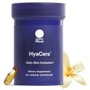 Rituale HyaCera Skin Supplemento per il supporto per le rughe, con Hyabest® e Ceratiq® per il supporto per l'idratazione della pelle, Acido ialuronico, Glycolipids, Ceramides, Gluten Free, Non OGM, Vanilla Essence, 30 giorni di fornitura