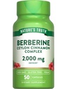 Verità della natura Berberina con Ceylon Cinnamon Complex | 2000mg | 50 Vegan Capsule | Vegan, Non OGM e Gluten Free Supplement