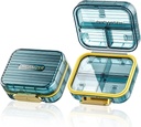 Piccolo contenitore di pillole, caso di viaggio, Acedada Daily Pill Container per tasca di borsa, titolare di pillole a prova di umidità 7 scomparti, Elegante organizzatore di vitamina di medicina portatile per gli oli di pesce, blu