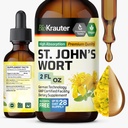 BIO KRAUTER St John's Wort Tincture - Hypericum Perforatum Liquid Extract per Mood Support - Alto assorbimento - Vegan Drops 2 Fl.Oz.