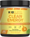 Energia pulita - Polvere pre allenamento per gli uomini e le donne con aminoacidi BCAAs, polvere di bevanda di energia, polvere di energia dell'aminoacido per l'energia & messa a fuoco - 40 Servings (12.7 oz, Mango della pesca)